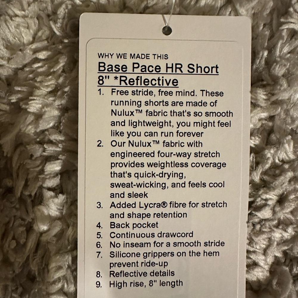 Lululemon Base Pace HR Short 8” Reflective - Picture 8 of 9